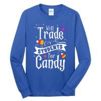 Will Trade Students For Candy Funny Teacher Halloween Tall Long Sleeve T-Shirt