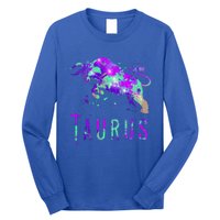 Watercolor Taurus Symbol Zodiac Sign Astrology Horoscope Long Sleeve Shirt