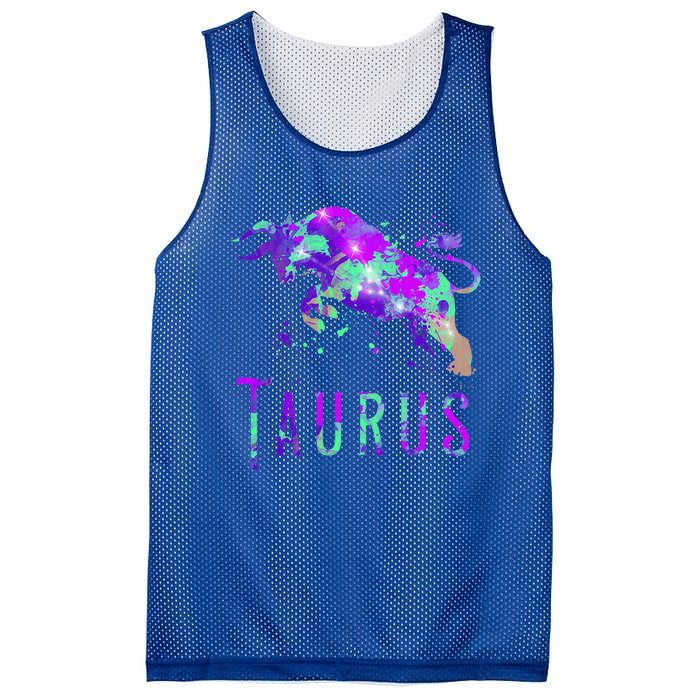 Watercolor Taurus Symbol Zodiac Sign Astrology Horoscope Mesh Reversible Basketball Jersey Tank