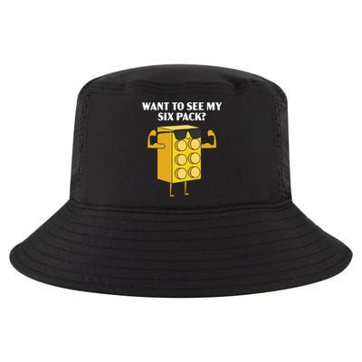 Want To See My Six Pack Bricks Lover Master Builder Cool Comfort Performance Bucket Hat