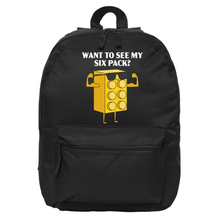 Want To See My Six Pack Bricks Lover Master Builder 16 in Basic Backpack