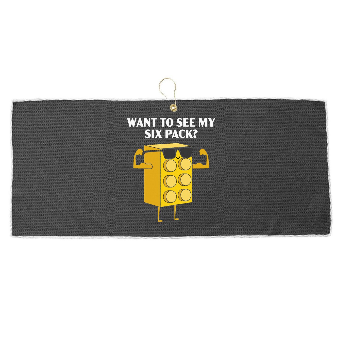 Want To See My Six Pack Bricks Lover Master Builder Large Microfiber Waffle Golf Towel