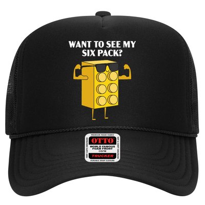 Want To See My Six Pack Bricks Lover Master Builder Trucker Hat
