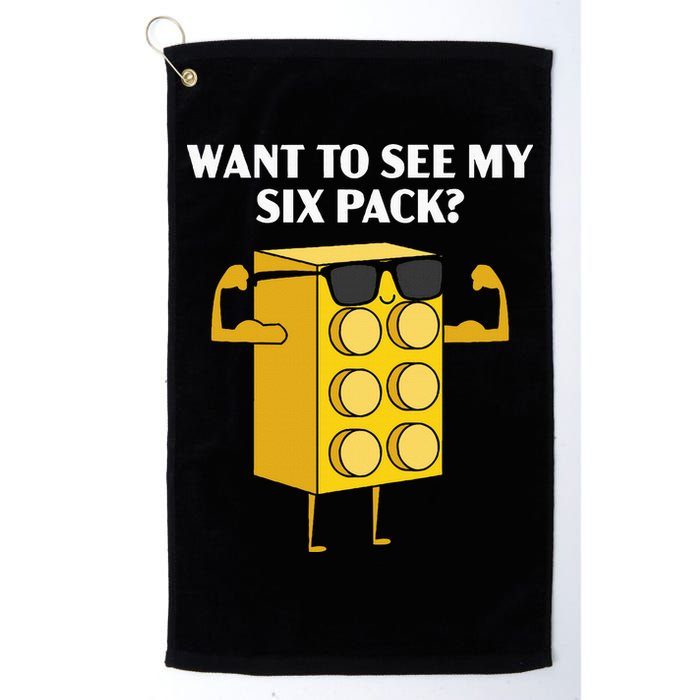 Want To See My Six Pack Bricks Lover Master Builder Golf Towel