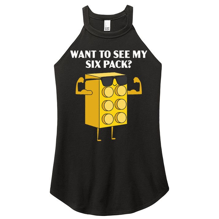 Want To See My Six Pack Bricks Lover Master Builder Women's Perfect Tri Rocker Tank