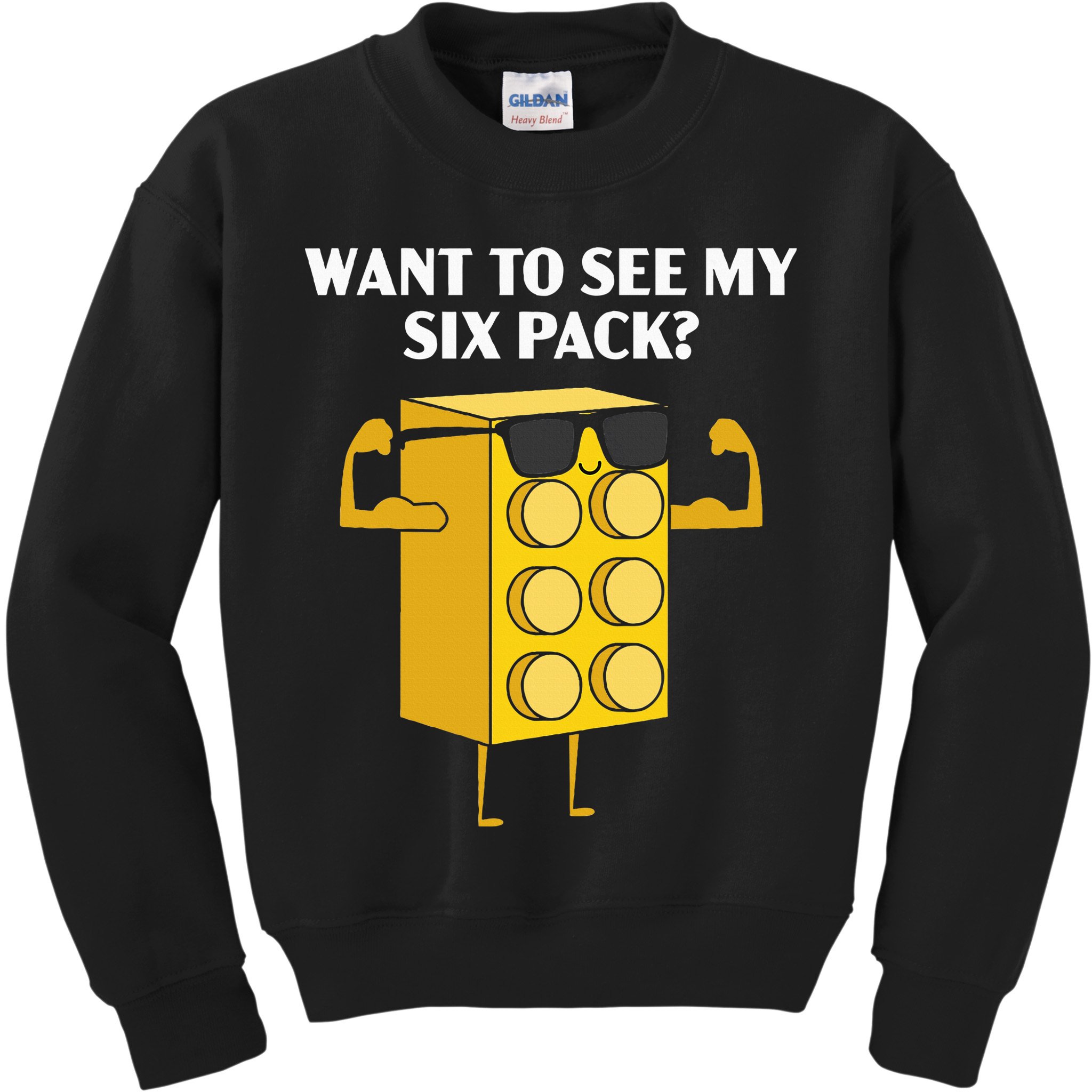 Want To See My Six Pack Bricks Lover Master Builder Kids Sweatshirt