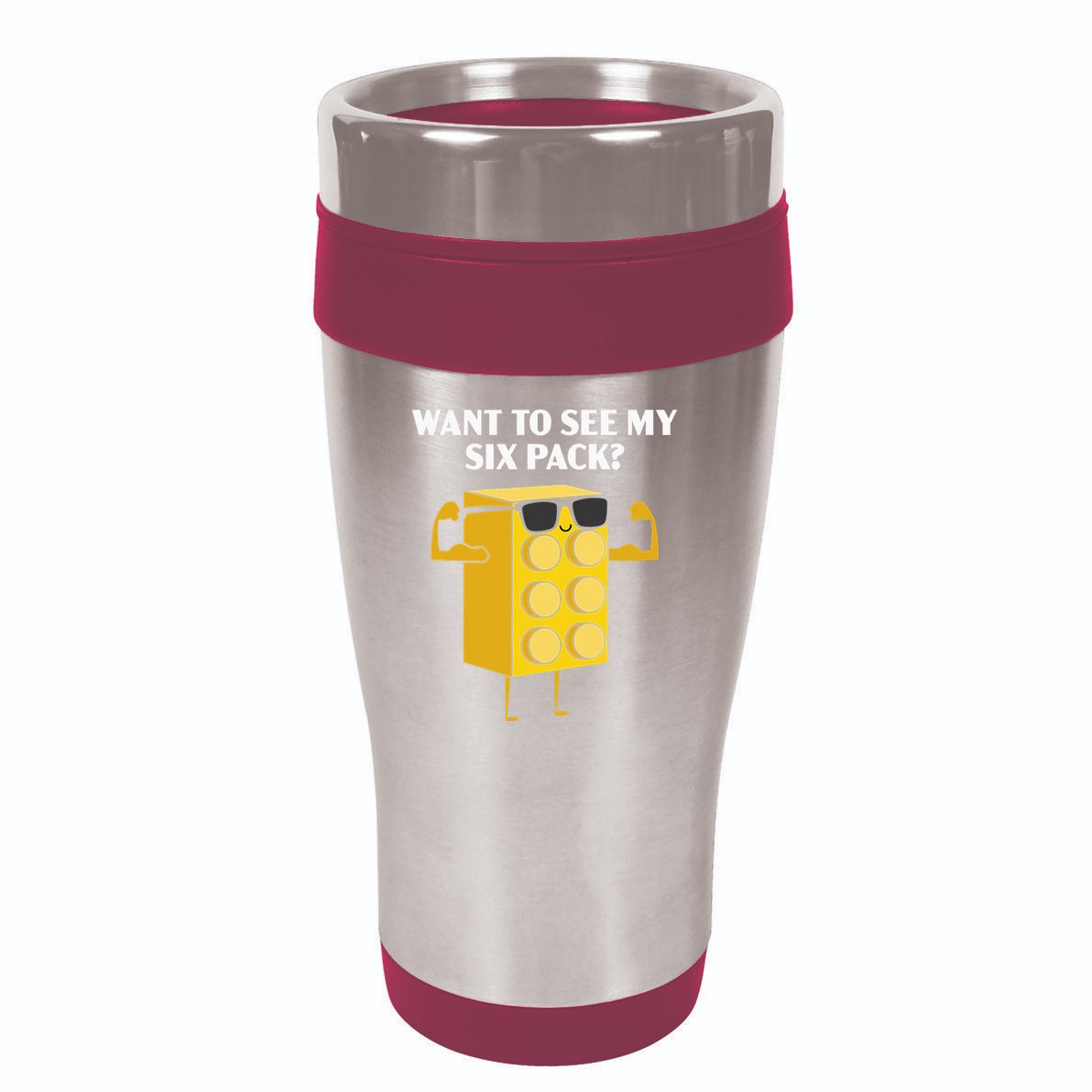 Want To See My Six Pack Bricks Lover Master Builder 16oz Travel Tumbler