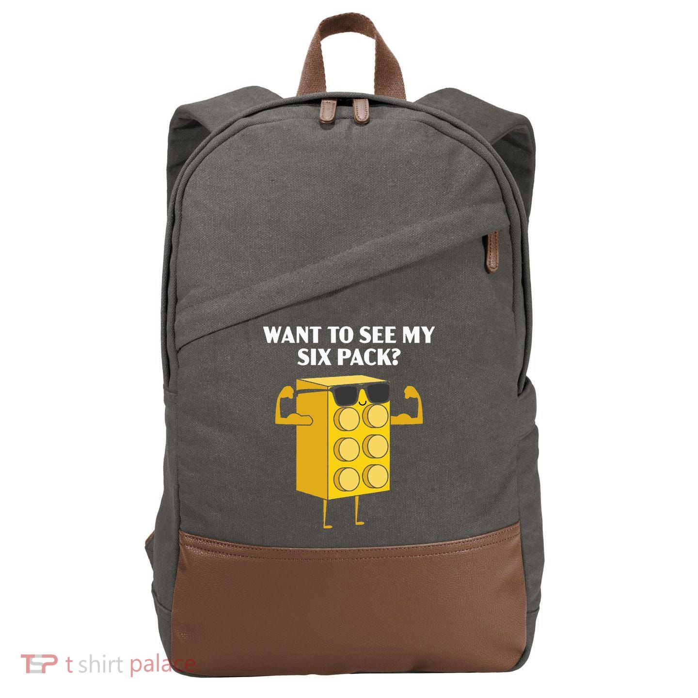 Want To See My Six Pack Bricks Lover Master Builder Cotton Canvas Backpack