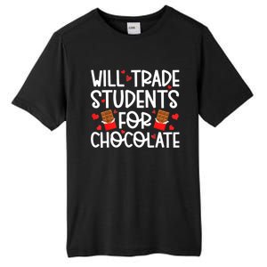 Will Trade Students For Chocolate Teacher Valentines Day Tall Fusion ChromaSoft Performance T-Shirt