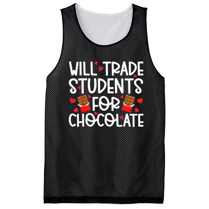 Will Trade Students For Chocolate Teacher Valentines Day Mesh Reversible Basketball Jersey Tank