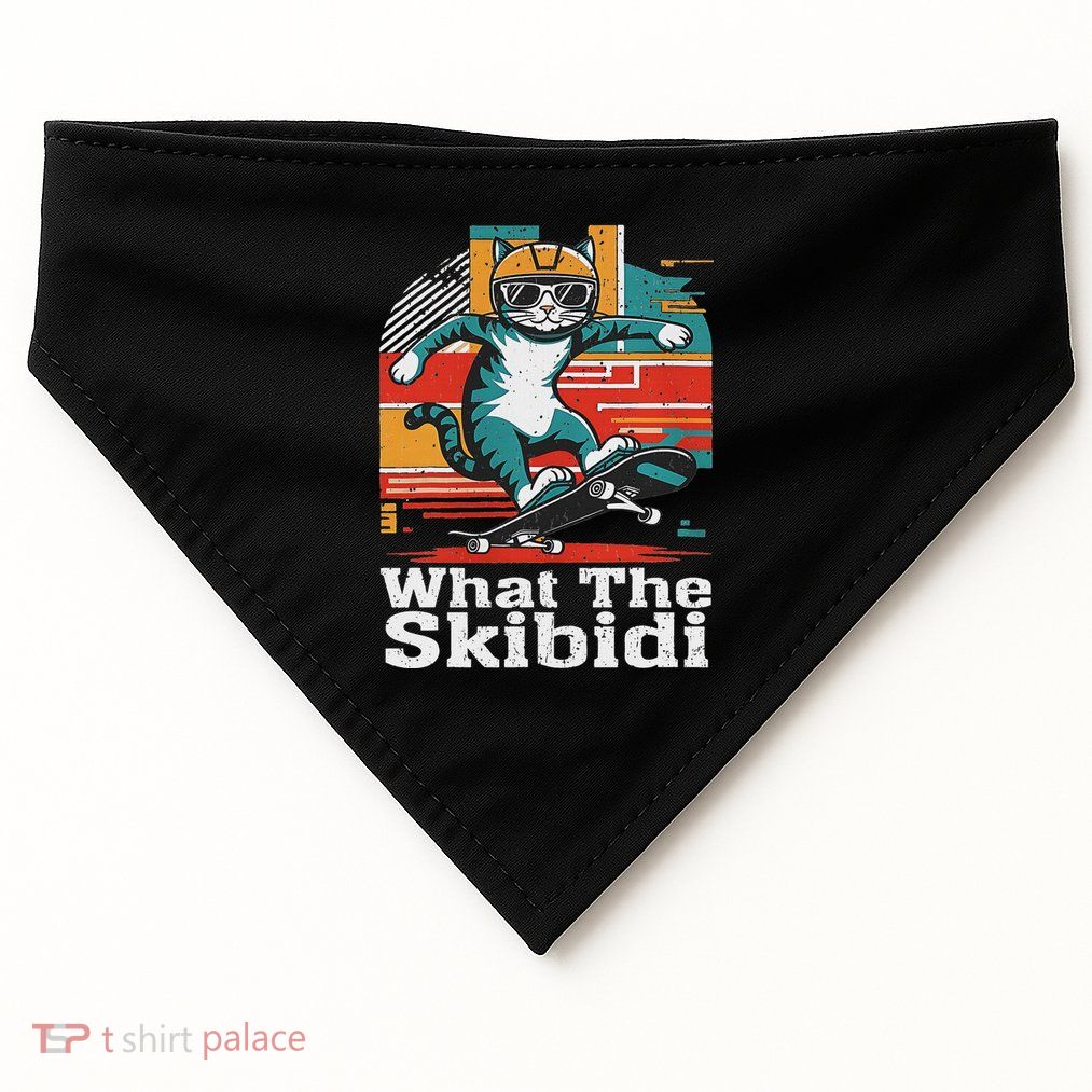 What The S.K.I.B.I.D.I Funny Meme Cat USA-Made Doggie Bandana