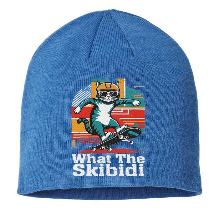 What The S.K.I.B.I.D.I Funny Meme Cat Sustainable Beanie