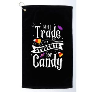 Will Trade Students For Candy Funny Teacher Halloween Platinum Collection Golf Towel