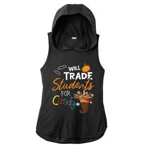 Will Trade Students For Candy Halloween Costume Teacher Gift Ladies PosiCharge Tri-Blend Wicking Draft Hoodie Tank