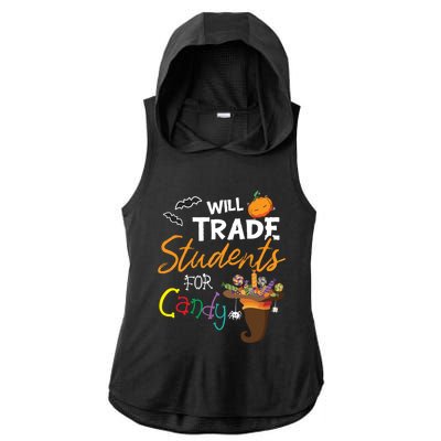 Will Trade Students For Candy Halloween Costume Teacher Gift Ladies PosiCharge Tri-Blend Wicking Draft Hoodie Tank