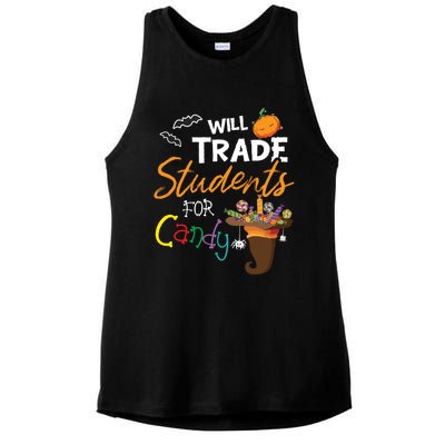 Will Trade Students For Candy Halloween Costume Teacher Gift Ladies PosiCharge Tri-Blend Wicking Tank