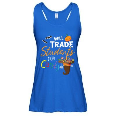 Will Trade Students For Candy Halloween Costume Teacher Gift Ladies Essential Flowy Tank