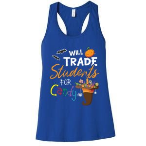 Will Trade Students For Candy Halloween Costume Teacher Gift Women's Racerback Tank