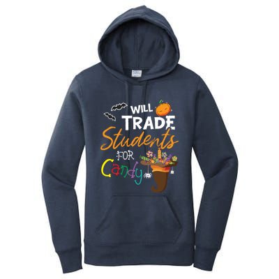 Will Trade Students For Candy Halloween Costume Teacher Gift Women's Pullover Hoodie