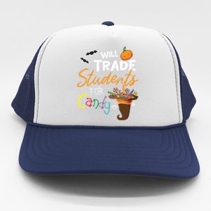 Will Trade Students For Candy Halloween Costume Teacher Gift Trucker Hat