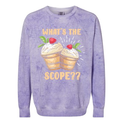 What's The Scope Funny Ice Cream Gift Colorblast Crewneck Sweatshirt