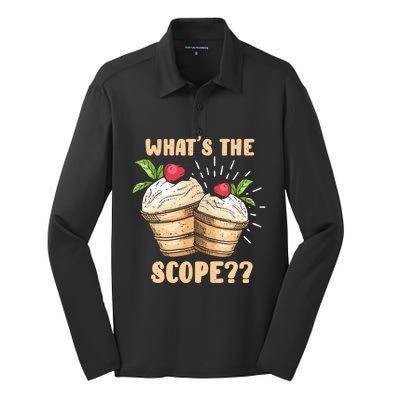 What's The Scope Funny Ice Cream Gift Silk Touch Performance Long Sleeve Polo