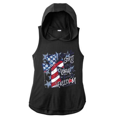 Where The Spirit Of The Lord Is There Is Freedom Ladies PosiCharge Tri-Blend Wicking Draft Hoodie Tank