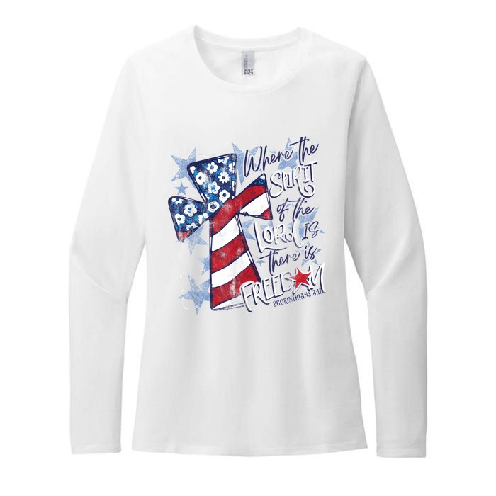 Where The Spirit Of The Lord Is There Is Freedom Womens CVC Long Sleeve Shirt