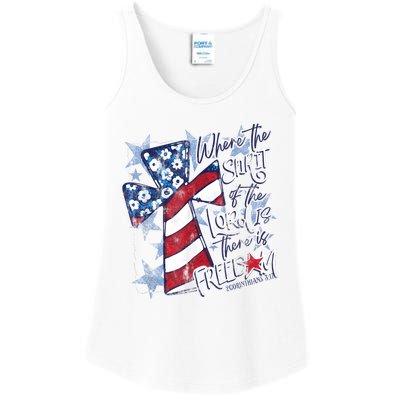 Where The Spirit Of The Lord Is There Is Freedom Ladies Essential Tank