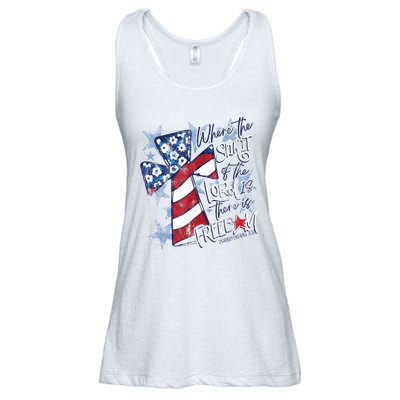 Where The Spirit Of The Lord Is There Is Freedom Ladies Essential Flowy Tank