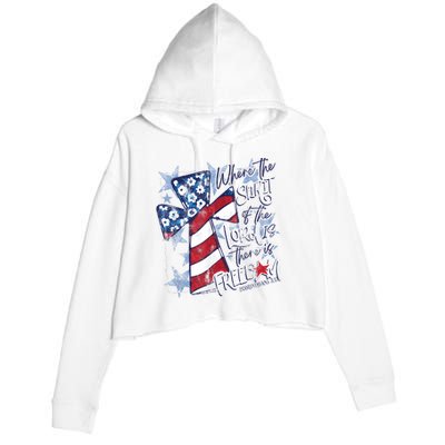 Where The Spirit Of The Lord Is There Is Freedom Crop Fleece Hoodie