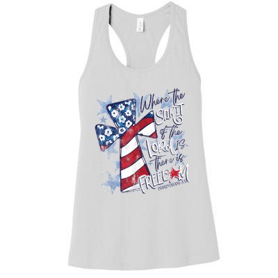 Where The Spirit Of The Lord Is There Is Freedom Women's Racerback Tank