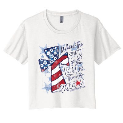 Where The Spirit Of The Lord Is There Is Freedom Women's Crop Top Tee