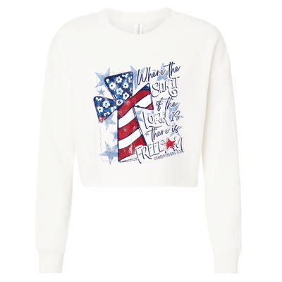 Where The Spirit Of The Lord Is There Is Freedom Cropped Pullover Crew