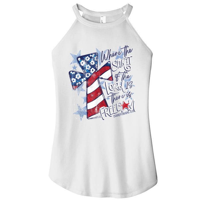 Where The Spirit Of The Lord Is There Is Freedom Women's Perfect Tri Rocker Tank