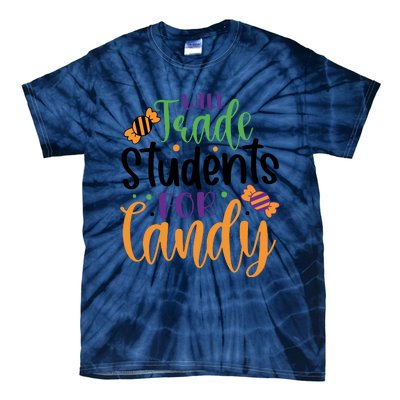 Will Trade Students For Candy Funny Teacher Halloween Tie-Dye T-Shirt