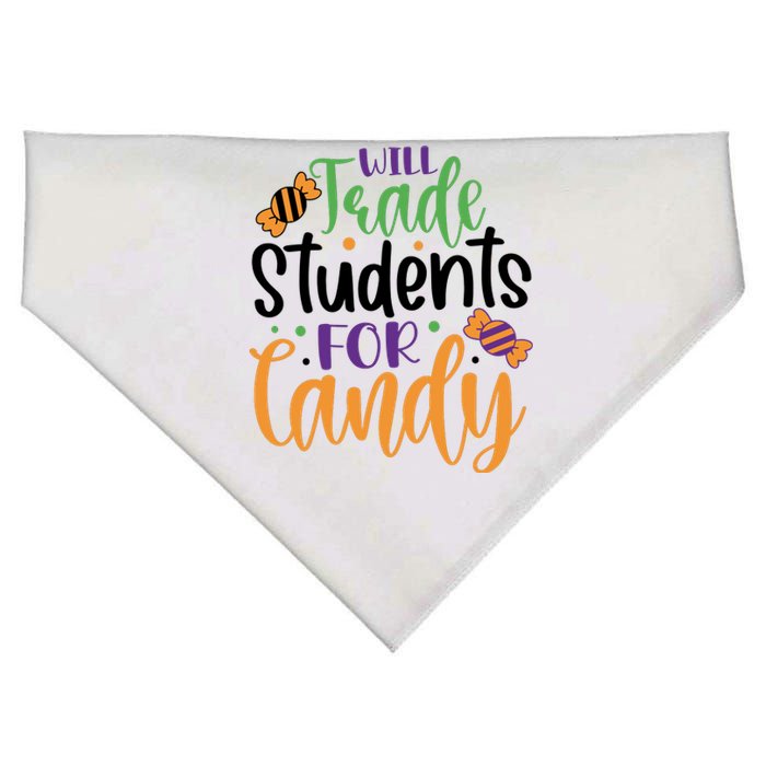 Will Trade Students For Candy Funny Teacher Halloween USA-Made Doggie Bandana