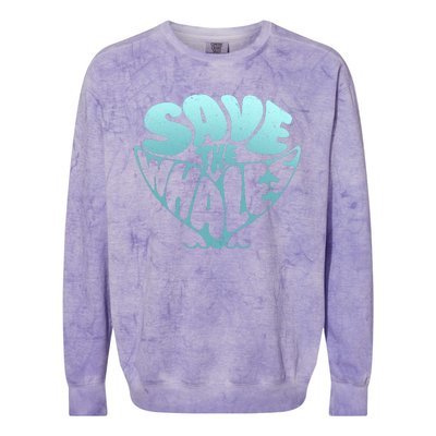 Whale Tail Save The Whales Colorblast Crewneck Sweatshirt