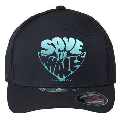 Whale Tail Save The Whales Flexfit Unipanel Trucker Cap