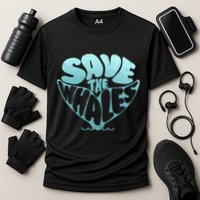 Whale Tail Save The Whales Cooling Performance Crew T-Shirt