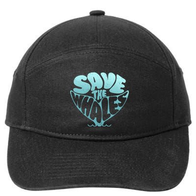 Whale Tail Save The Whales 7-Panel Snapback Hat