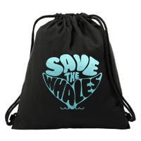 Whale Tail Save The Whales Drawstring Bag