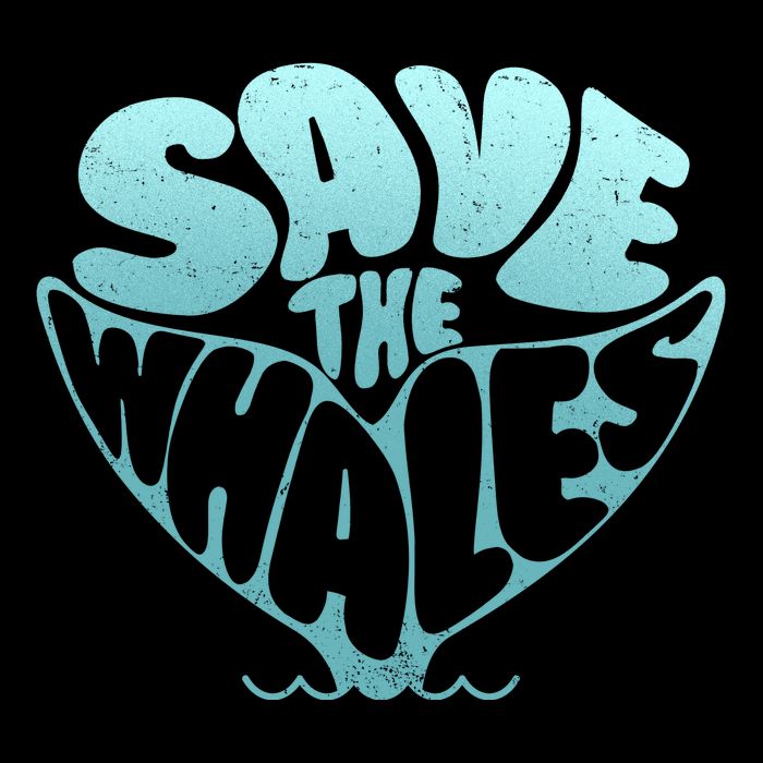 Whale Tail Save The Whales Drawstring Bag