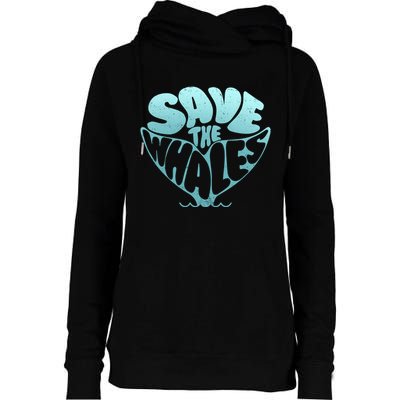Whale Tail Save The Whales Womens Funnel Neck Pullover Hood