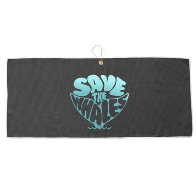 Whale Tail Save The Whales Large Microfiber Waffle Golf Towel