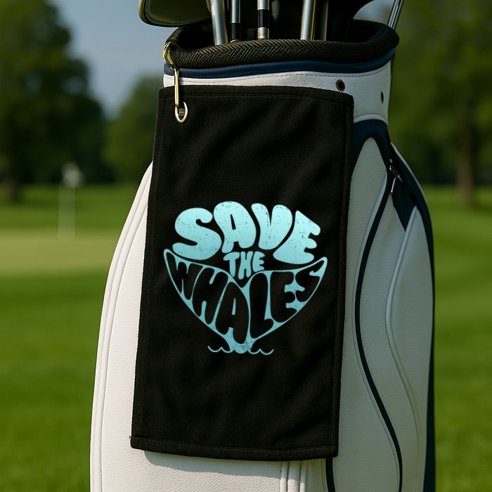 Whale Tail Save The Whales Golf Towel
