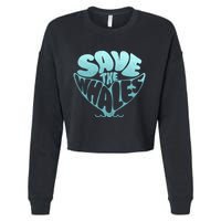 Whale Tail Save The Whales Cropped Pullover Crew