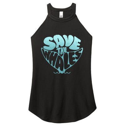 Whale Tail Save The Whales Women's Perfect Tri Rocker Tank
