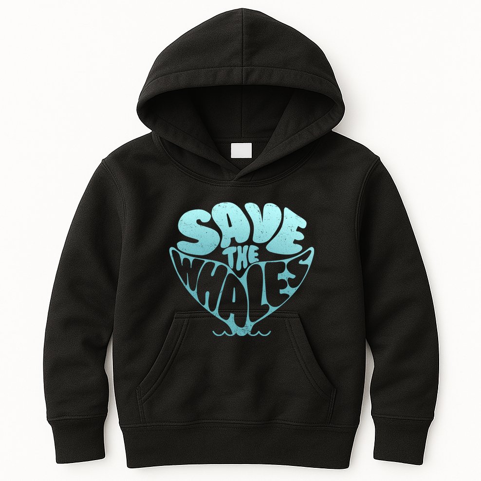 Whale Tail Save The Whales Kids Hoodie