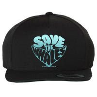 Whale Tail Save The Whales Wool Snapback Cap